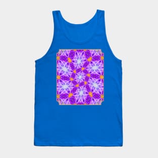 Pretty Purple Flower Pattern Tank Top